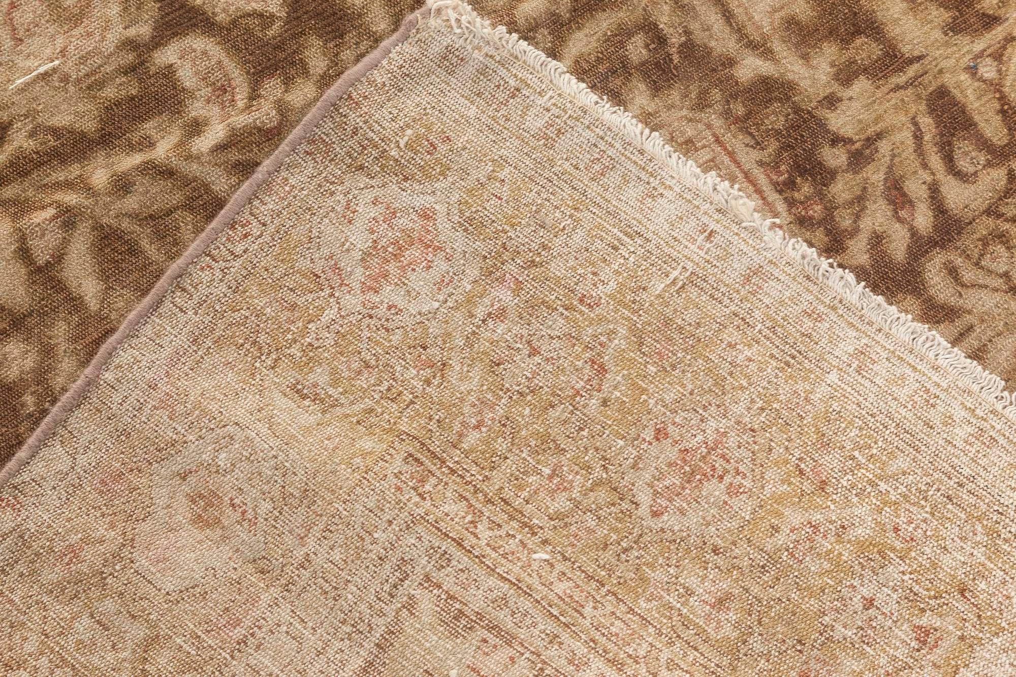Doris Leslie Blau 19. Jahrhundert Senneh Persisch Brown Handgefertigter Wollteppich im Angebot 4