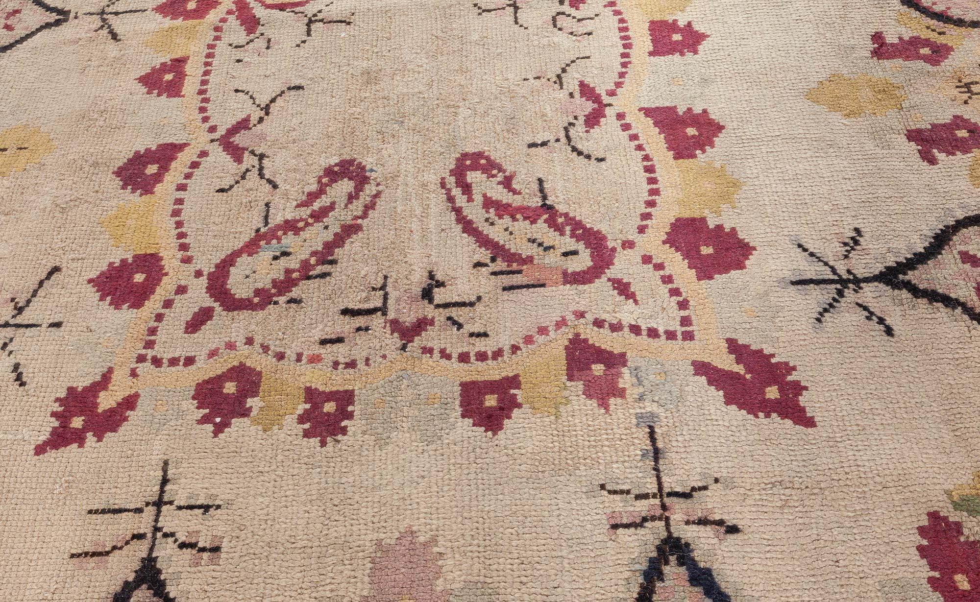 Doris Leslie Blau Exuberante alfombra española vintage del siglo XIX Lana en venta