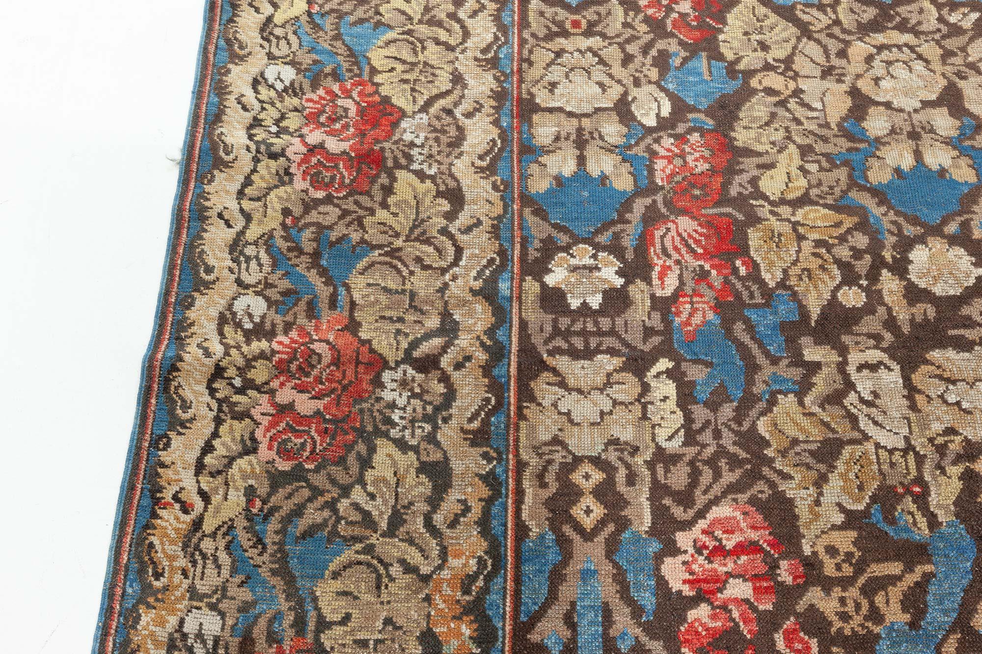 Antique Ukrainian Floral Rug, circa 1880, at Doris Leslie Blau For Sale 1