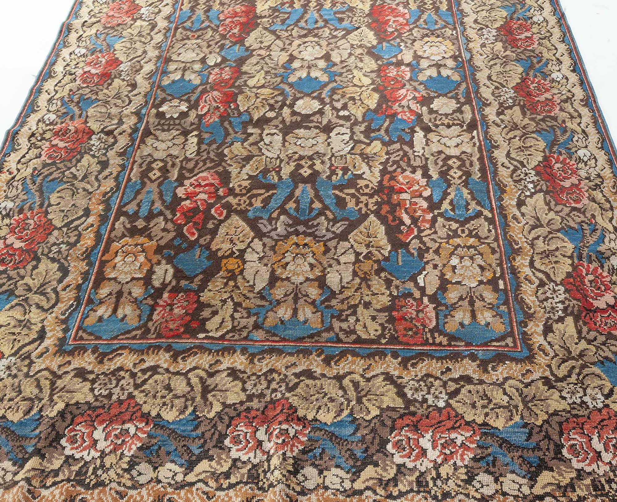 Antique Ukrainian Floral Rug, circa 1880, at Doris Leslie Blau For Sale 2