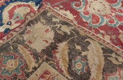 Doris Leslie Blau Agra Indian Antique Floral Allover Ivory Rug - c. 1880