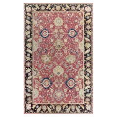 Doris Leslie Blau Agra Indian Antique Floral Allover Ivory Rug - c. 1880