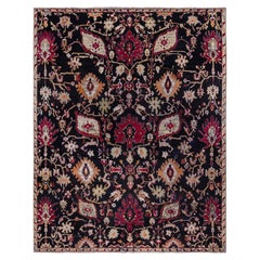 Doris Leslie Blau Agra Indian Antique Floral Allover Soft Beige Rug - c. 1880