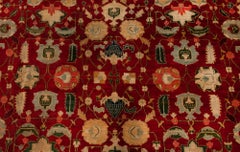 Tappeto indiano antico di Agra, con motivi floreali su tutta la superficie, di Doris Leslie Blau, color beige chiaro - 1900 circa