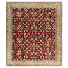 Tappeto indiano antico di Agra, con motivi floreali su tutta la superficie, di Doris Leslie Blau, color beige chiaro - 1900 circa