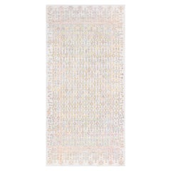 Doris Leslie Blau Agra Indian Antique Floral Soft Beige Cotton Rug - c. 1940