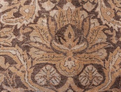 Doris Leslie Blau Amritsar Indian Antique Floral Warm Tan Carpet - c. 1880