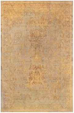 Doris Leslie Blau Amritsar Indian Antique Geometric Rug In Golden Tan - c. 1900