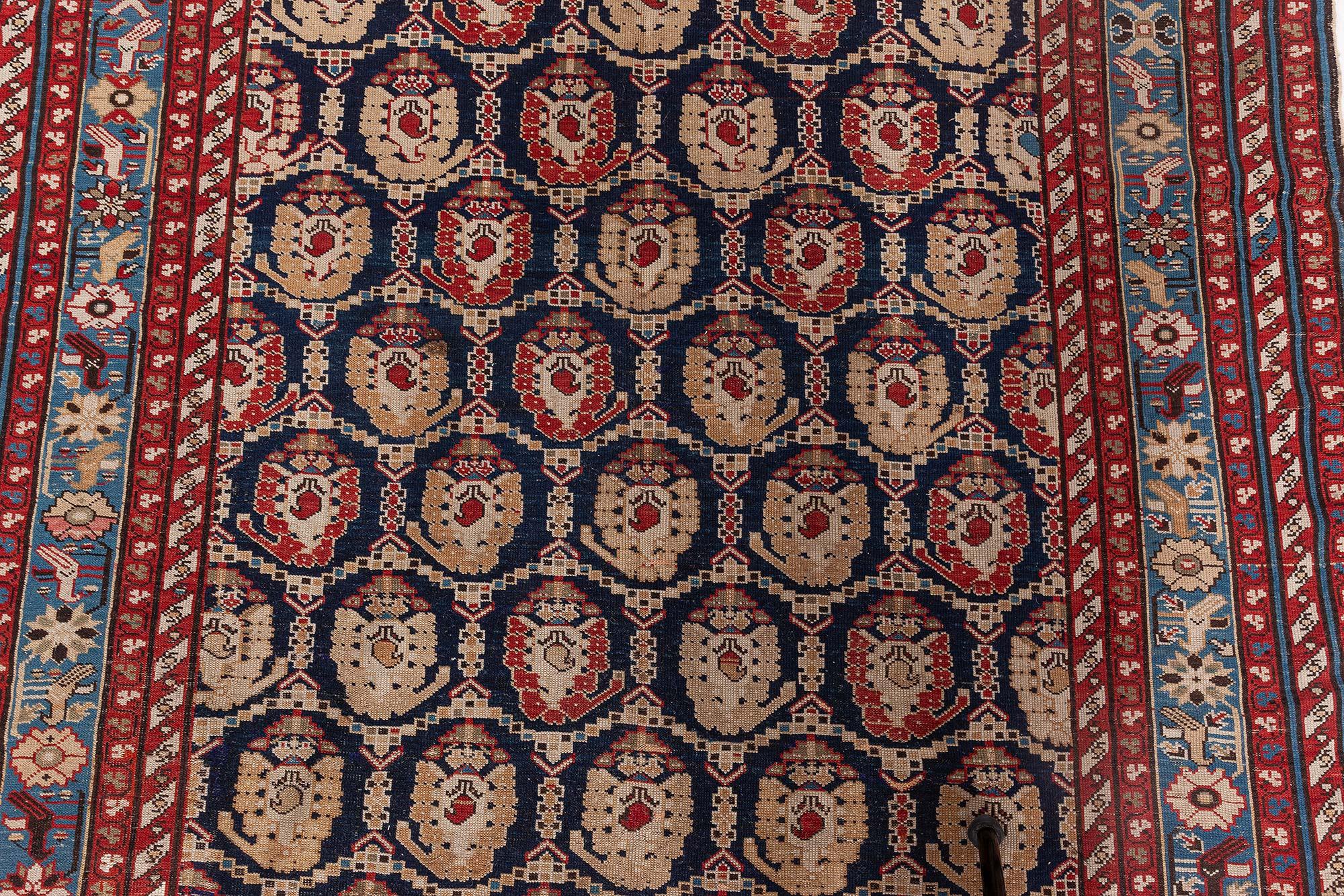 Hand-Knotted Doris Leslie Blau Antique 19th Century Caucasian Runner For Sale
