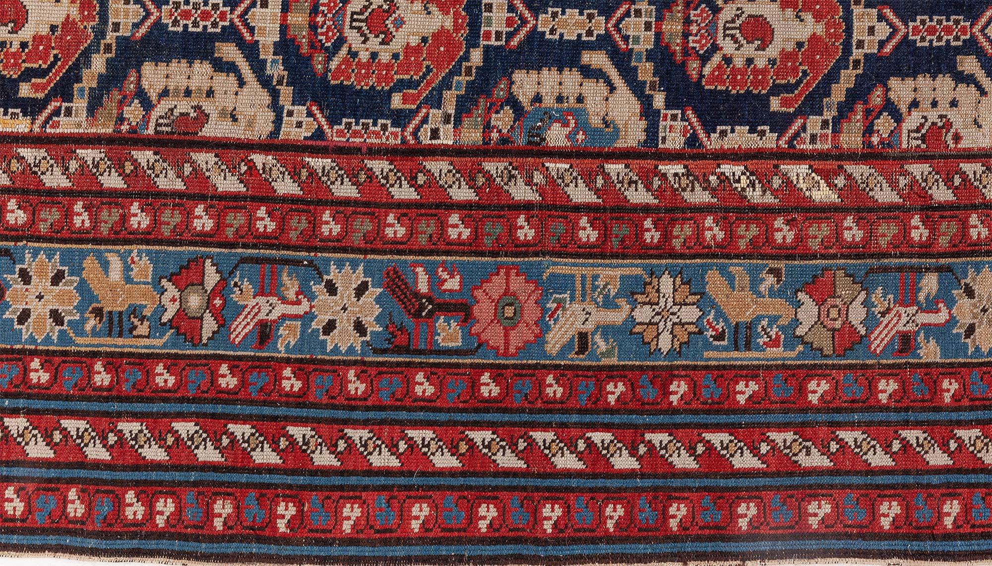 Wool Doris Leslie Blau Antique 19th Century Caucasian Runner For Sale