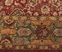 Doris Leslie Blau Antique Agra Indian Allover Floral Ivory Rug - c. 1880