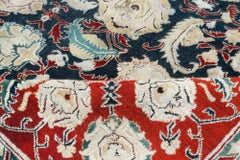 Doris Leslie Blau Antique Agra Indian Allover Floral Teal Rug - c. 1880
