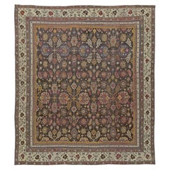 Tappeto indiano antico di Agra, tutto a motivi floreali, color beige caldo, di Doris Leslie Blau - 1900 circa