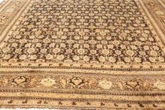 Doris Leslie Blau Antique Agra Indian Allover Floral Warm Tan Rug - c. 1900