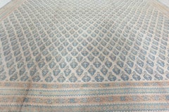 Tappeto indiano antico di Agra in cotone azzurro chiaro, firmato Doris Leslie Blau - 1900 circa