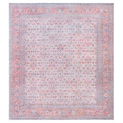 Doris Leslie Blau Antique Agra Indian Allover Light Gray Cotton Rug - c. 1920