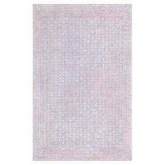 Tappeto indiano antico di Agra in cotone grigio chiaro con motivi floreali, di Doris Leslie Blau - 1900 circa