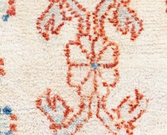 Tappeto indiano antico di Agra in cotone color avorio con motivi geometrici, di Doris Leslie Blau - 1945 circa