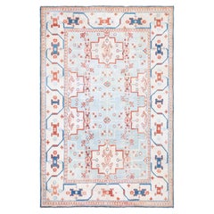 Tappeto indiano antico di Agra in cotone color avorio con motivi geometrici, di Doris Leslie Blau - 1945 circa