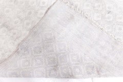 Doris Leslie Blau Antique Agra Indian Geometric Soft White Cotton Rug - c. 1940