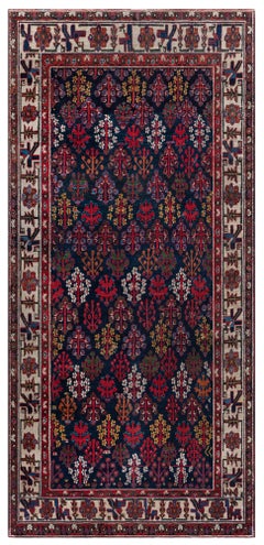Doris Leslie Blau Antique Allover Floral Ivory Hand-Knotted Wool Rug - c. 1870