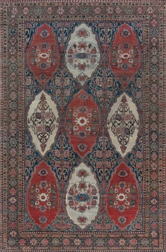 Doris Leslie Blau Antique Allover Floral Ivory Hand-Knotted Wool Rug - c. 1880