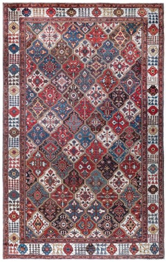 Doris Leslie Blau Antique Allover Geometric Ivory Hand-Knotted Carpet - c. 1880