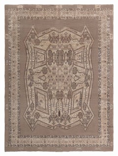 Antique Bakhtiari Rug, Hand-Knotted Wool, Geometric Design, Circa 1900