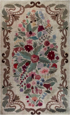 Doris Leslie Blau Antique American Hooked Rug with Lavish Floral Bouquet