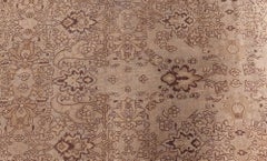 Doris Leslie Blau Antique Amritsar Indian Allover Floral Warm Tan Rug - c. 1900