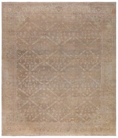 Doris Leslie Blau Antique Amritsar Indian Allover Geometric Brown Rug - c. 1920