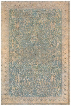 Doris Leslie Blau Antique Amritsar Indian Allover Pale Sand Rug - c. 1900