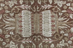 Doris Leslie Blau Antique Amritsar Indian Floral Cream Beige Rug - c. 1900