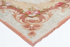 Doris Leslie Blau Antique Aubusson French Cream Beige Carpet - c. 1900