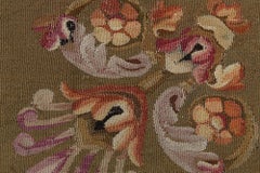 Doris Leslie Blau Antique Aubusson French Medallion Classic Taupe Rug - c. 1880