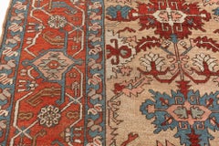 Doris Leslie Blau Antique Bakshaish Allover Geometric Warm Tan Rug - c. 1920