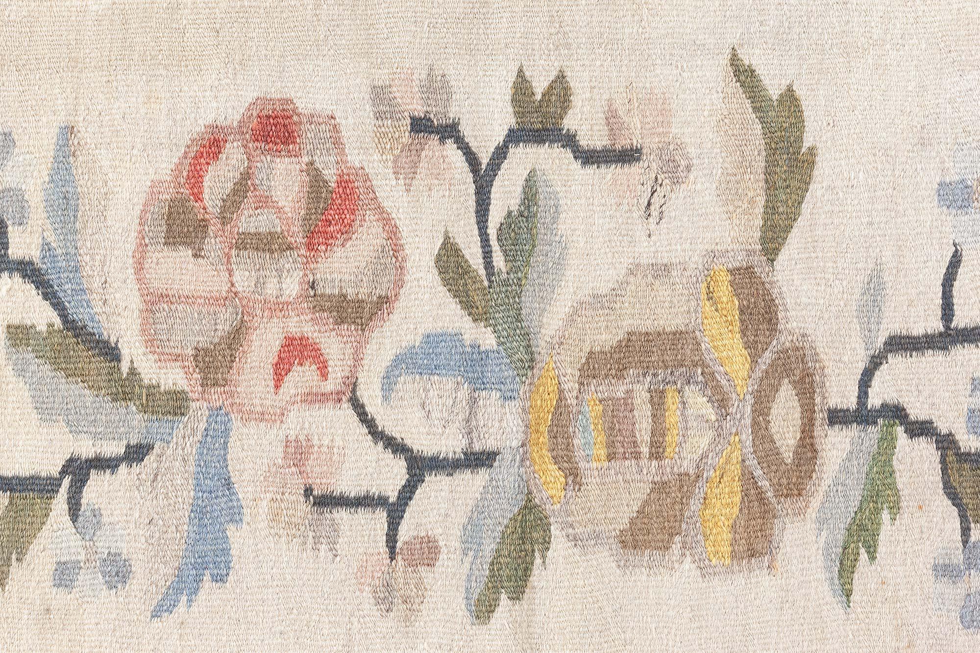 Wool Doris Leslie Blau Antique Bessarabian Kilim Rug, Handwoven Floral Tapestry For Sale