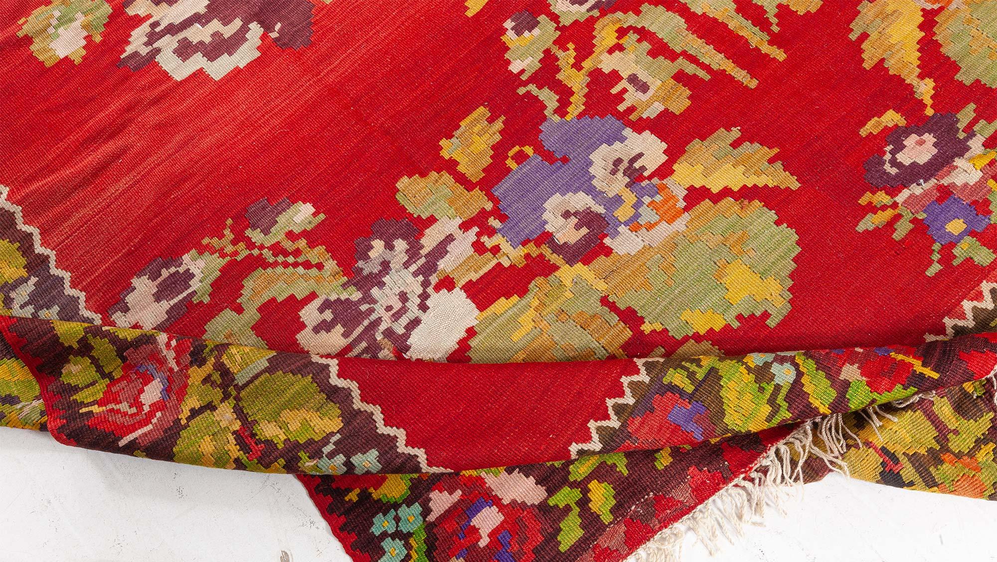 Antique Bessarabian Red Rug
Size: 9'1