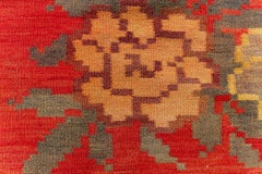 Doris Leslie Blau Antique Bessarabian Russian Flatweave Rug In Crimson - c. 1920