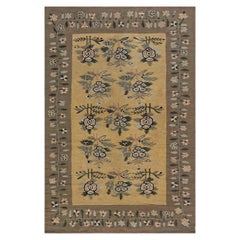Doris Leslie Blau Antique Bessarabian Russian Yellow Flatweave Carpet - c. 1920