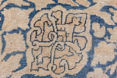 Doris Leslie Blau Antique Blue Beige Persian Kirman Handmade Wool Rug