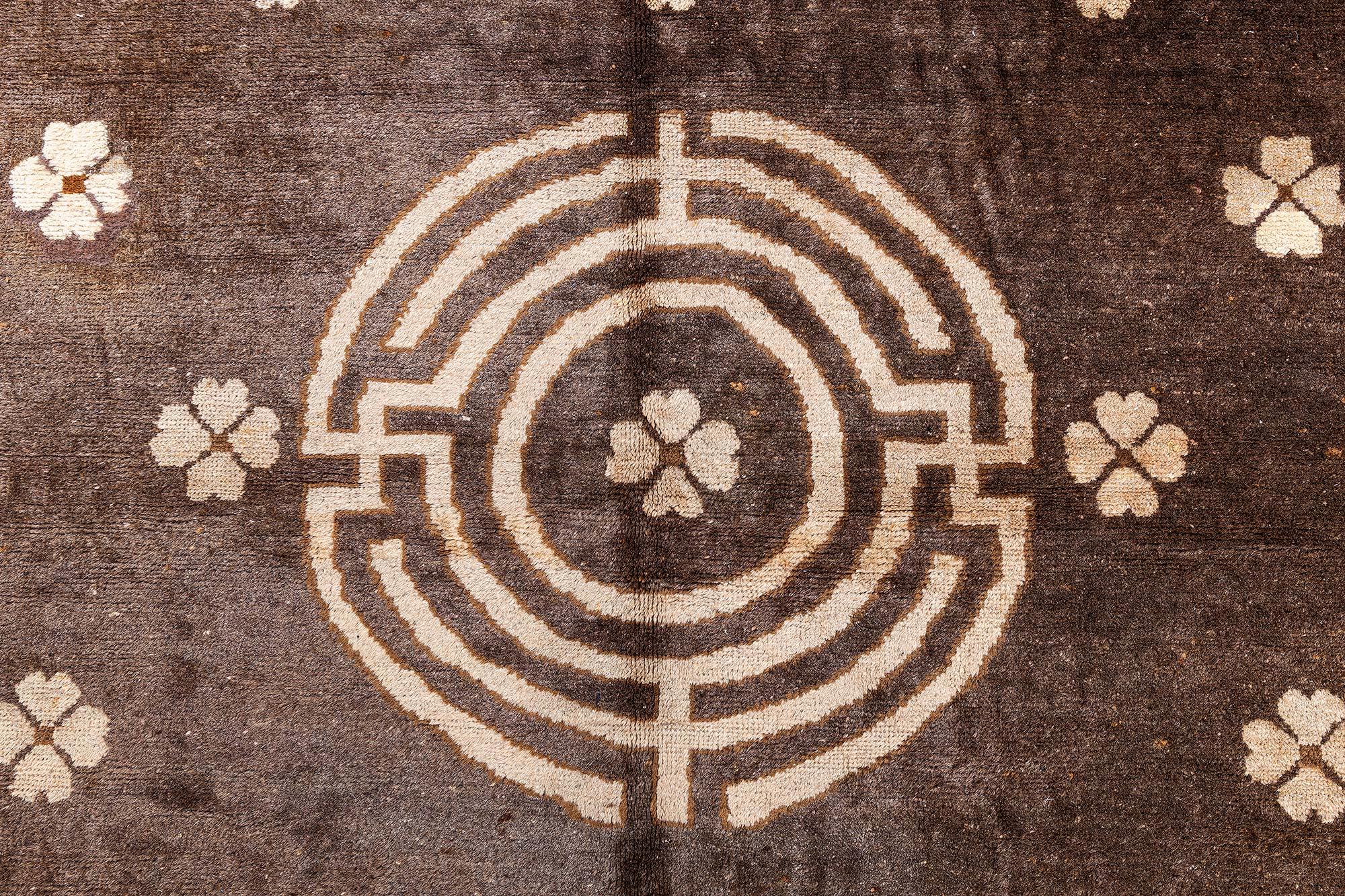 Laine Doris Leslie Blau Tapis chinois ancien de Mongolie en vente