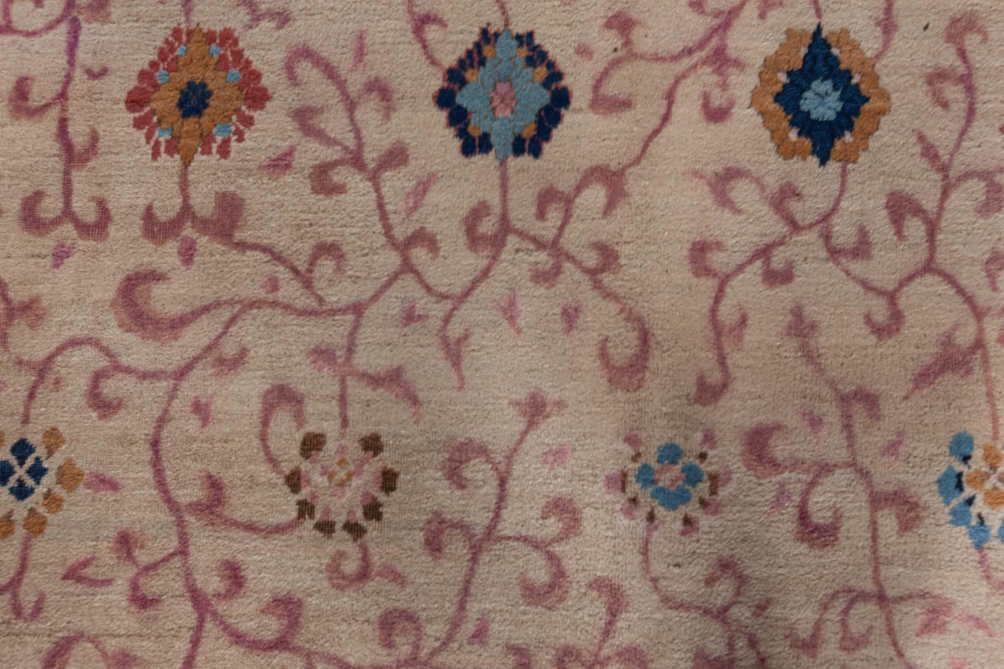 Hand-Knotted Doris Leslie Blau Antique Chinese Rug Size Adjusted For Sale