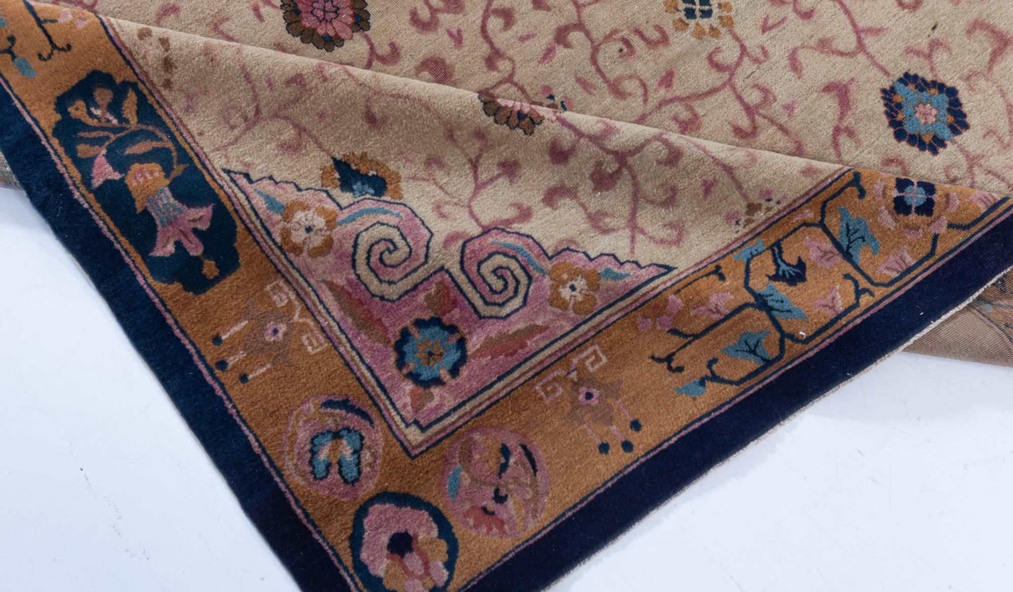 Wool Doris Leslie Blau Antique Chinese Rug Size Adjusted For Sale
