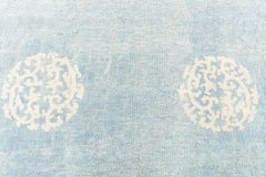 Doris Leslie Blau Antique Chinese Wool Rug in Celadon Green and Beige