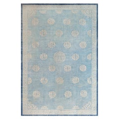 Doris Leslie Blau Antique Chinese Wool Rug in Celadon Green and Beige