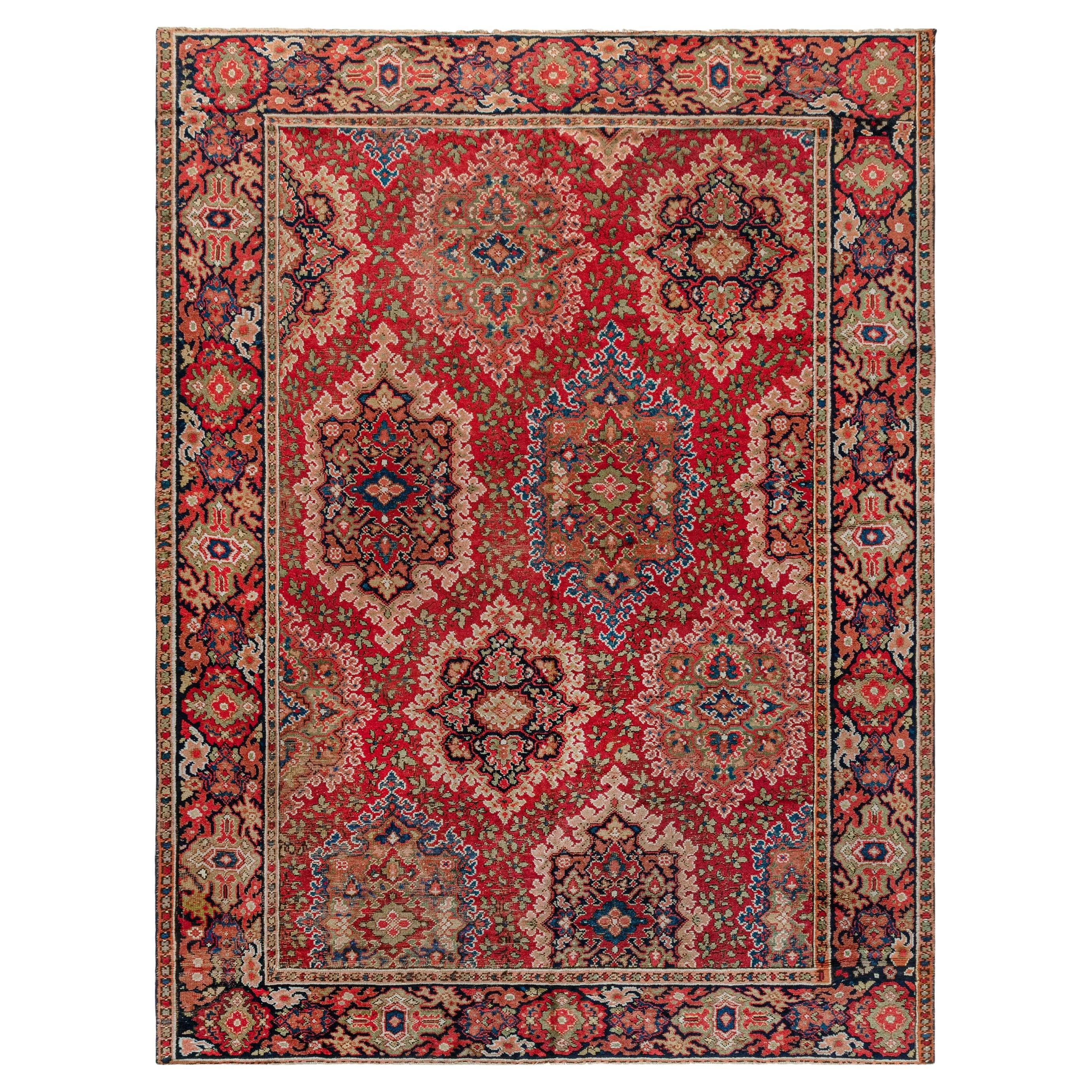Doris Leslie Blau Antique English Axminster Botanical Rug