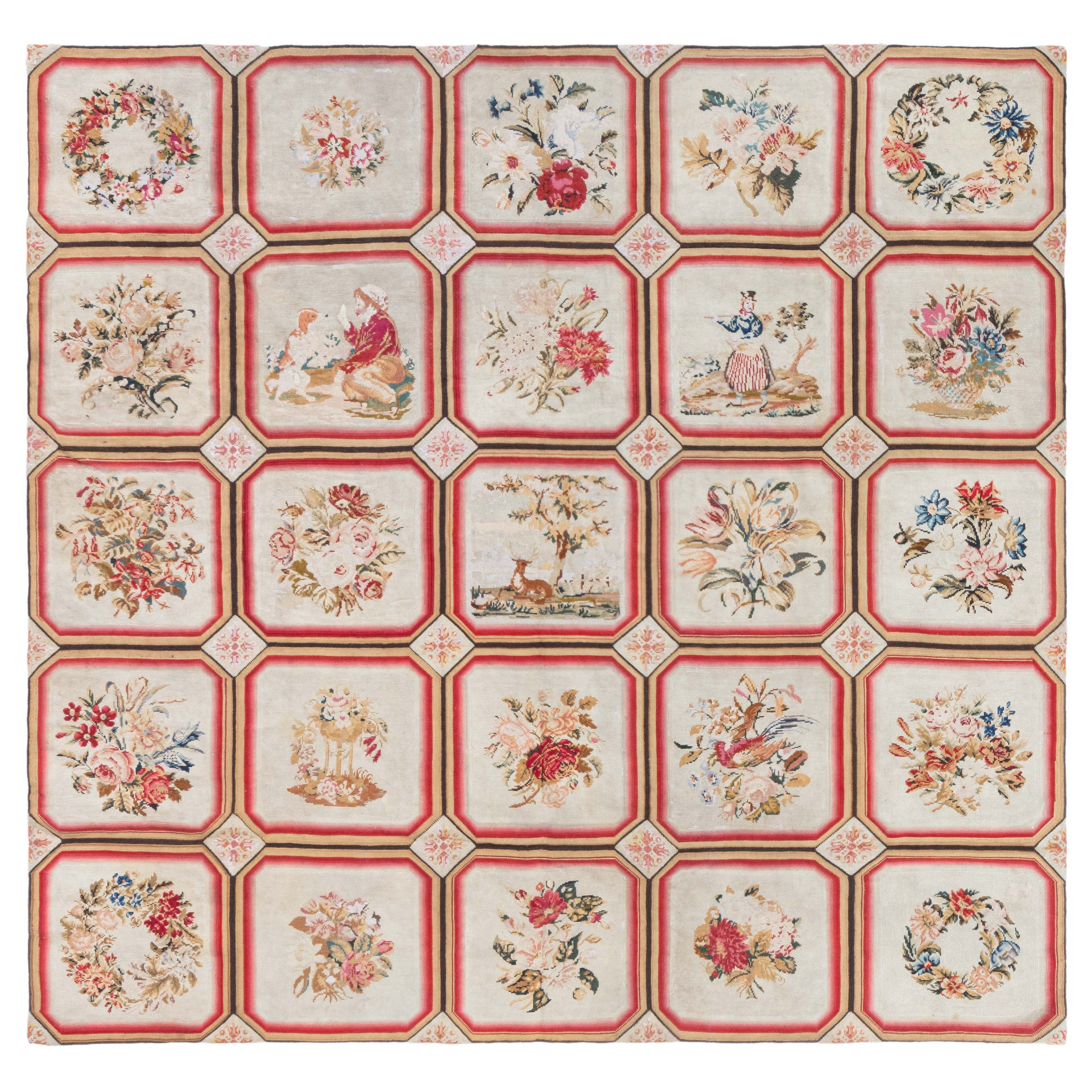 Tappeto a punto d'ago antico inglese Doris Leslie Blau