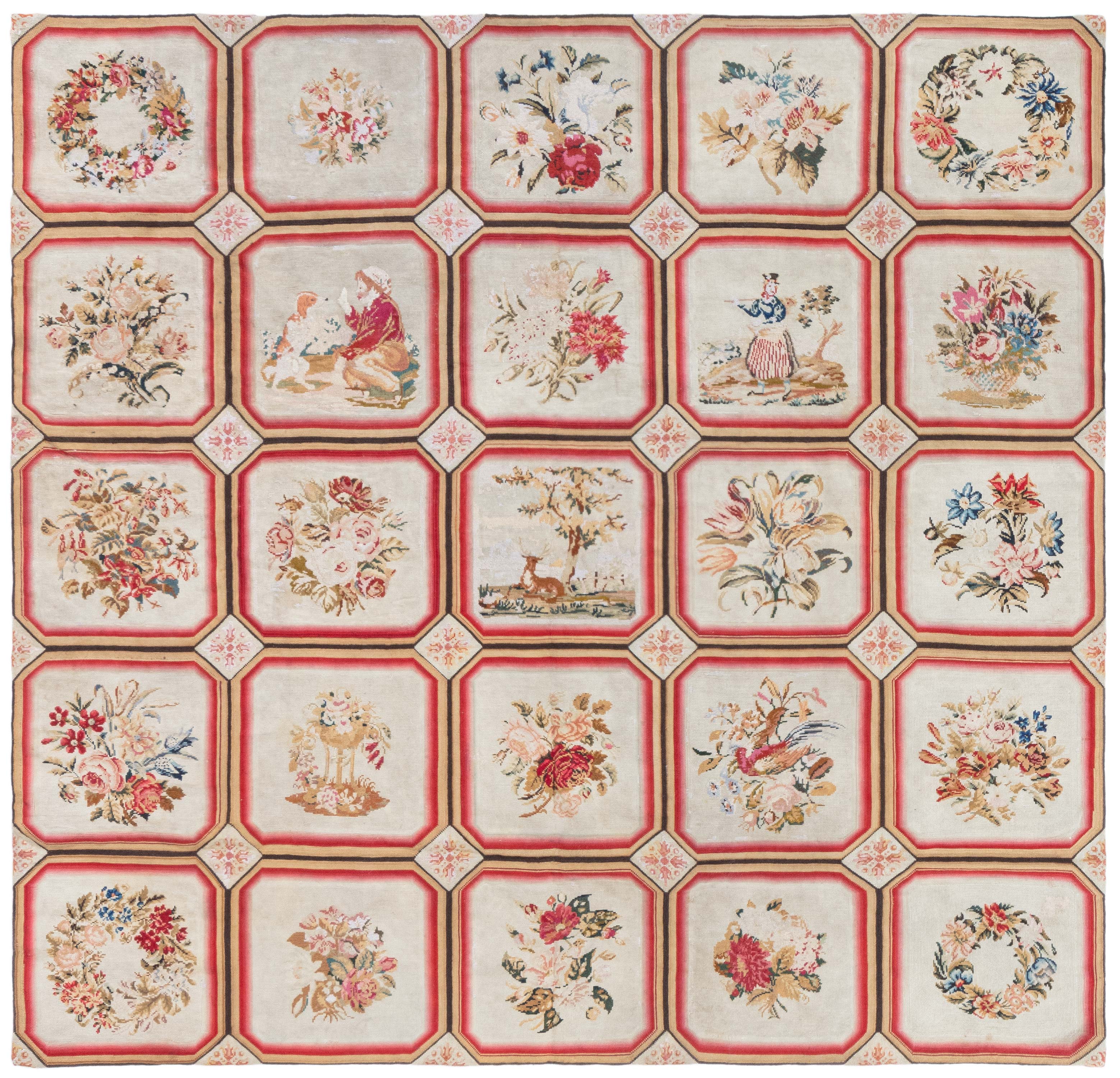 Doris Leslie Blau Antique English Needlepoint Rug For Sale