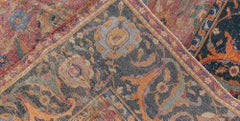 Doris Leslie Blau Antique Floral Dusty Rose Rug - c. 17th Century Isfahan